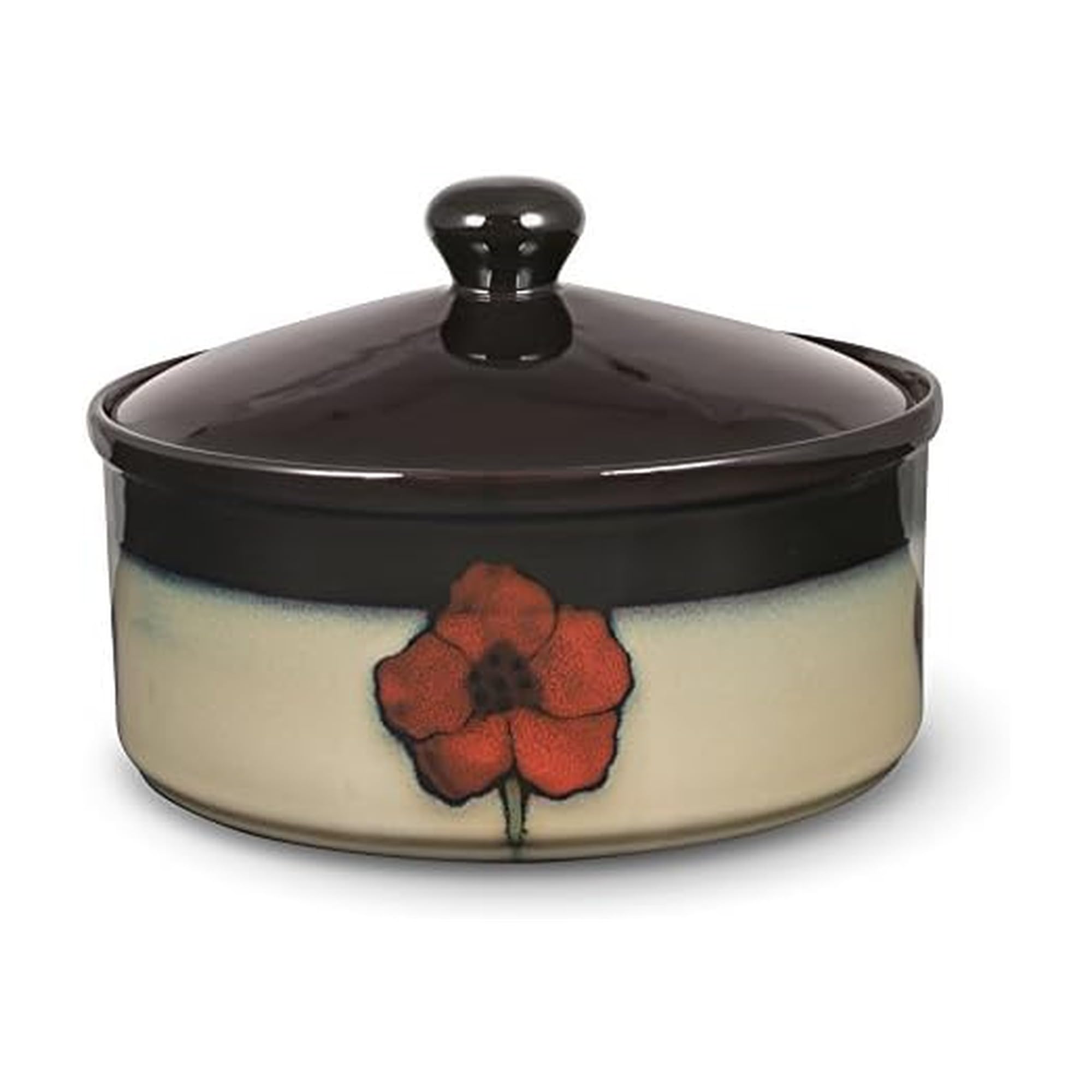 Pfaltzgraff Everyday Painted Poppies Round Covered Casserole Dish