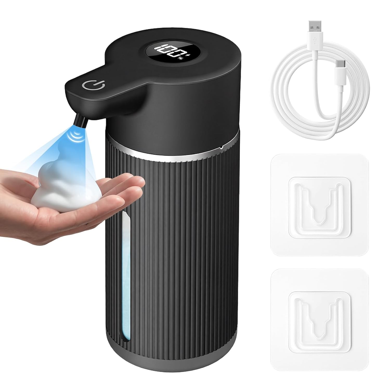 Costar 450Ml Automatic Soap Dispenser Touchless, Rechargeable Sensor Hand Wash Dispenser With Digital Electricity Screen, 4-Spee
