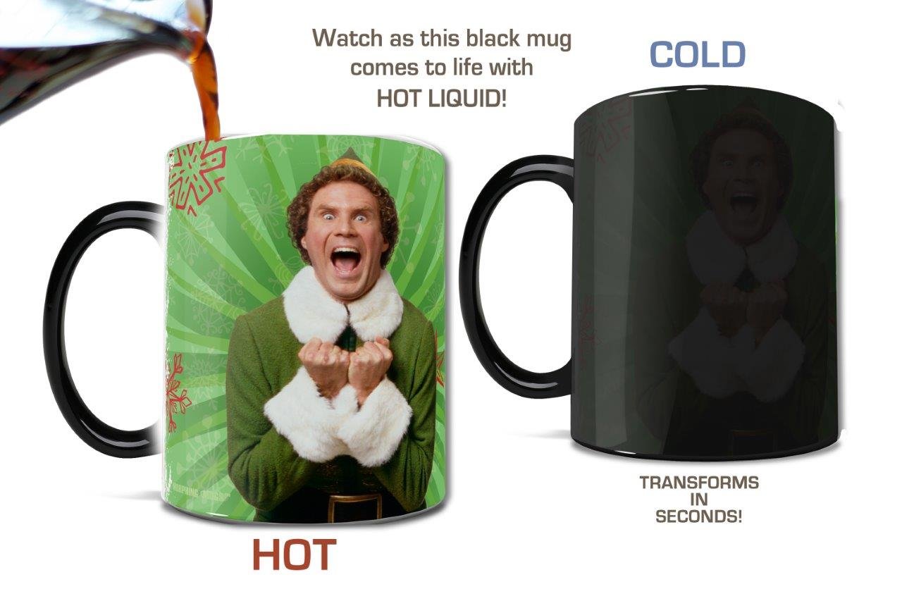 Morphing Mugs Elf - Worlds Best Cup of Coffee - One 11 oz Color Changing Heat Sensitive Ceramic Mug - Image Revealed When HOT Li