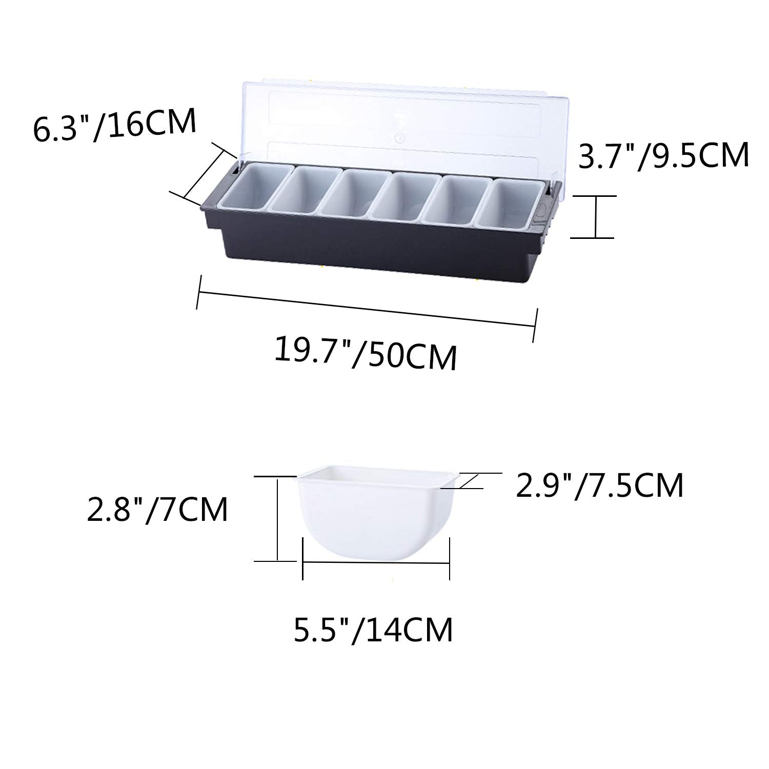 Sb Goods Ice Cooled Condiment Serving Container, Iced Cooled Garnish Station Serving Tray With Lid For Home Work Or Restaurant S