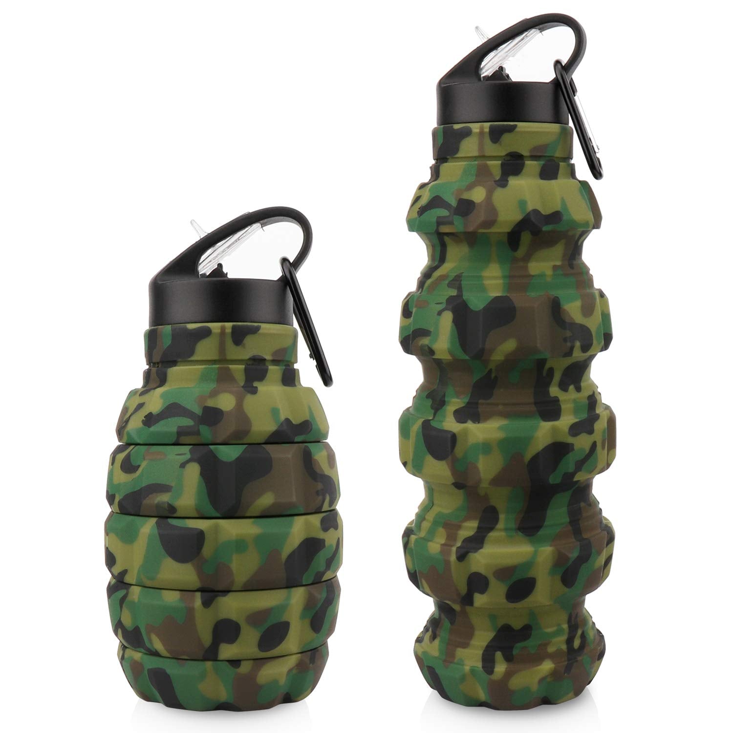 Penghaiyunfei Collapsible Travel Water Bottle18Oz, Reuseable Silicone Foldable Water Bottles For Gym Camping Hiking, Portable Le