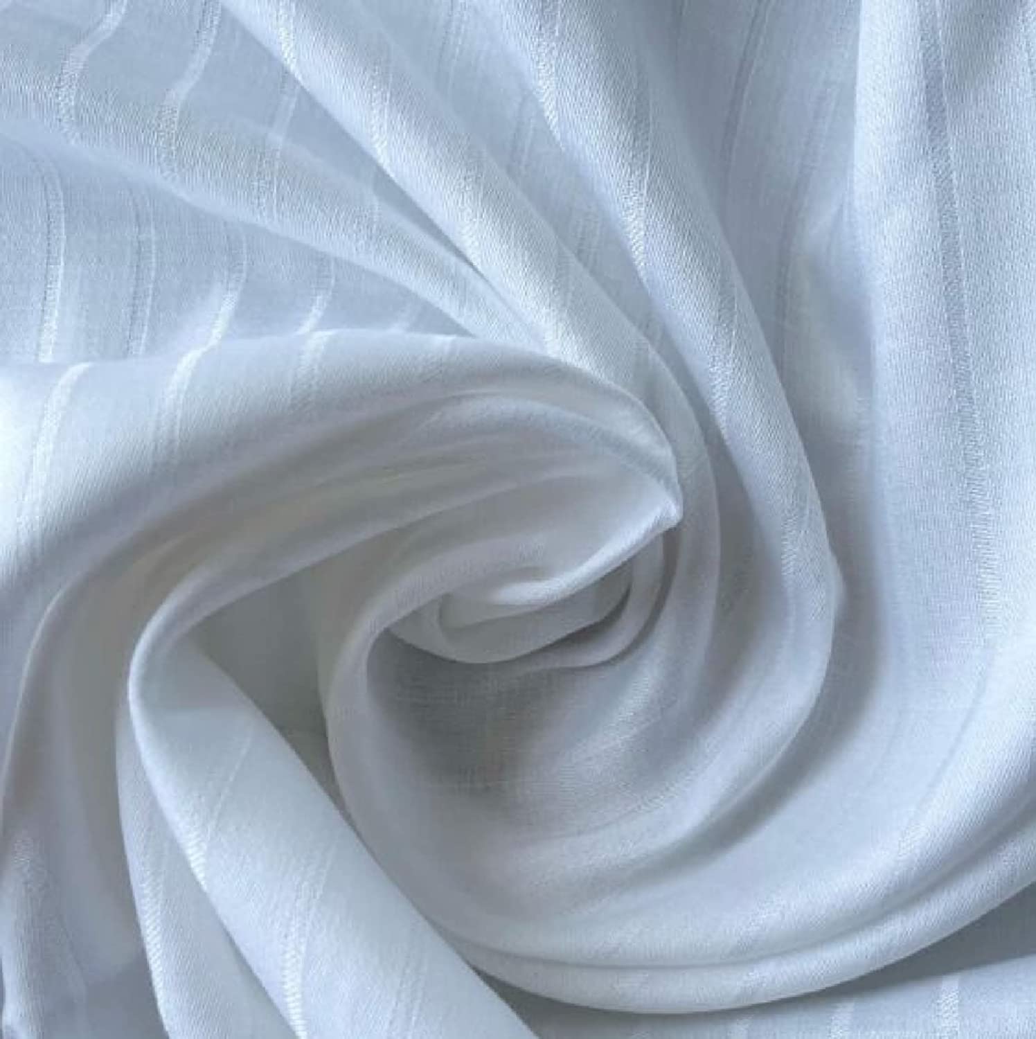 Cool Dealzz White Double Bed Striped Bedsheet 400 Tc Cotton Satin Plain For Queen Size With Two Pillow Covers For Home-Hotels-Gu