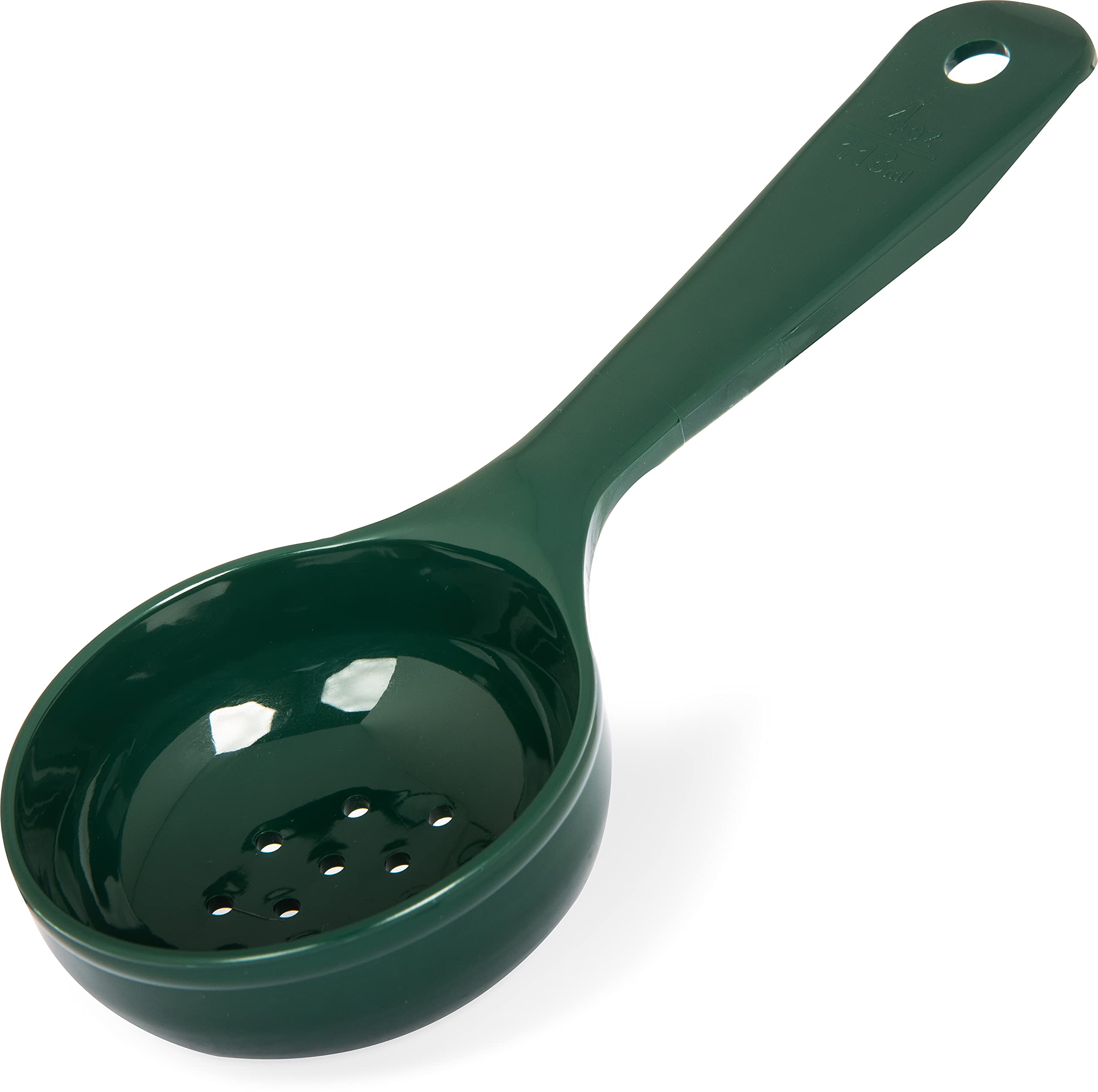 Cfs 492908 Perforated Short Handle Portion Control Spoon, 4 Oz, Forest Green
