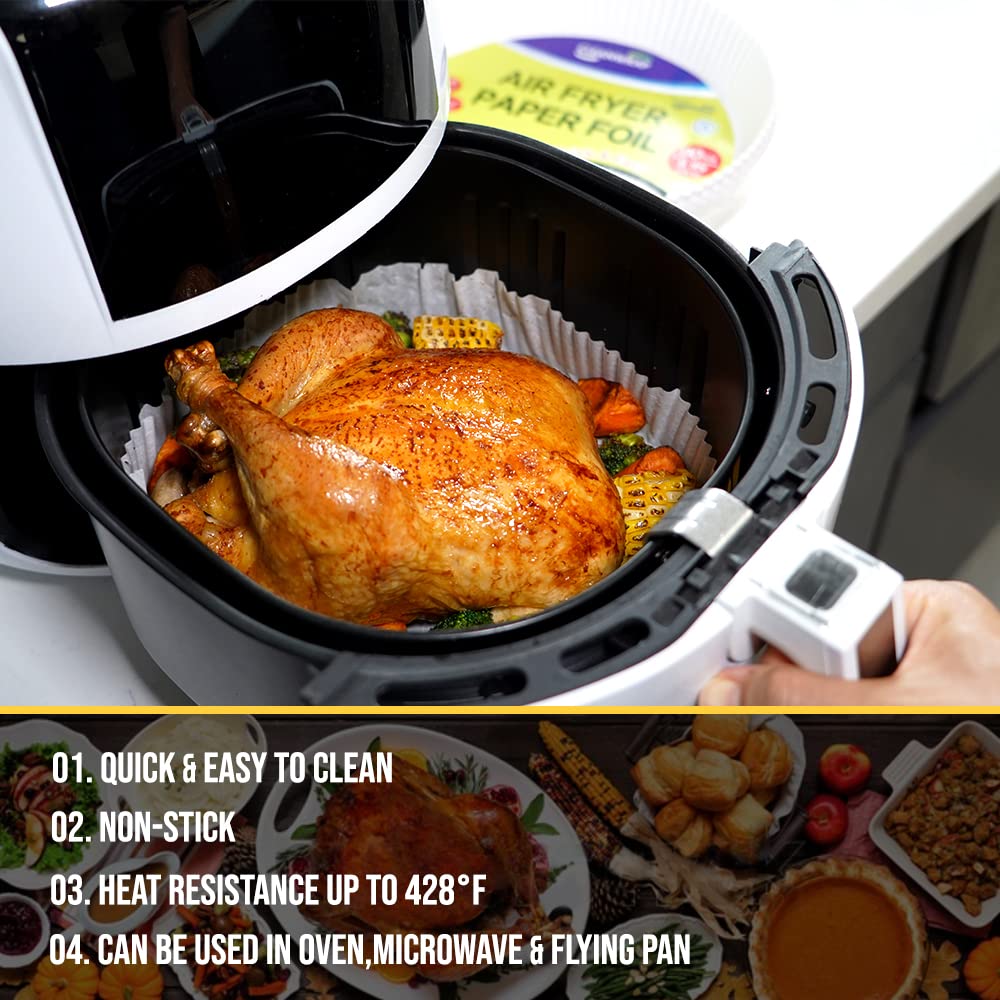 Cleanwrap Air Fryer Disposable Paper Liners (9.1 * 1.77-90 Pcs) - Mothers Day Gifts For Mom I Air Fryer Paper Liners Disposable