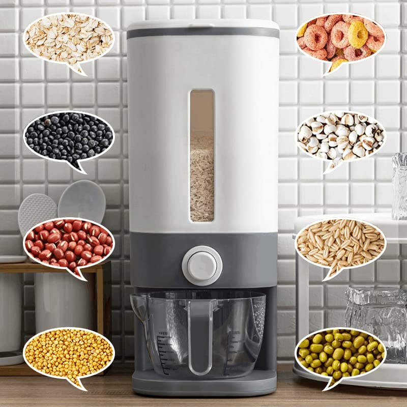 Verana Rice Storage Bin Cereal Containers Dispenser Countertop Large Sealed Grain Container Dry Food Dispenser Rice Bucket With 