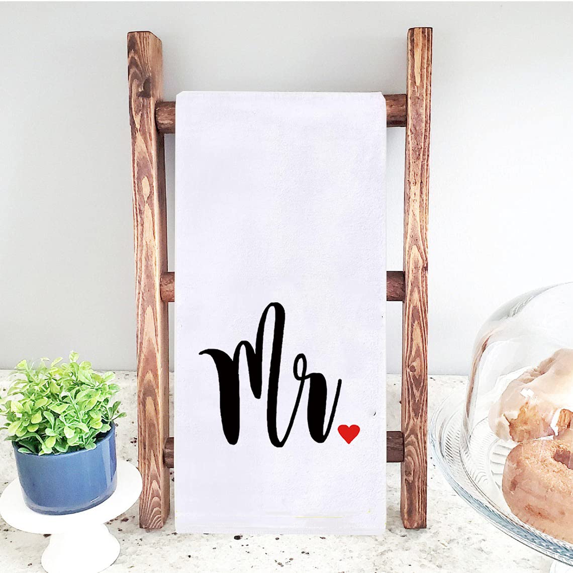 Mr And Mrs Kitchen Dish Towel 18 X 28 Inch, Couple Newlyweds Tea Towels Dish Cloth For Cooking Baking Wedding Or Engagement Gift