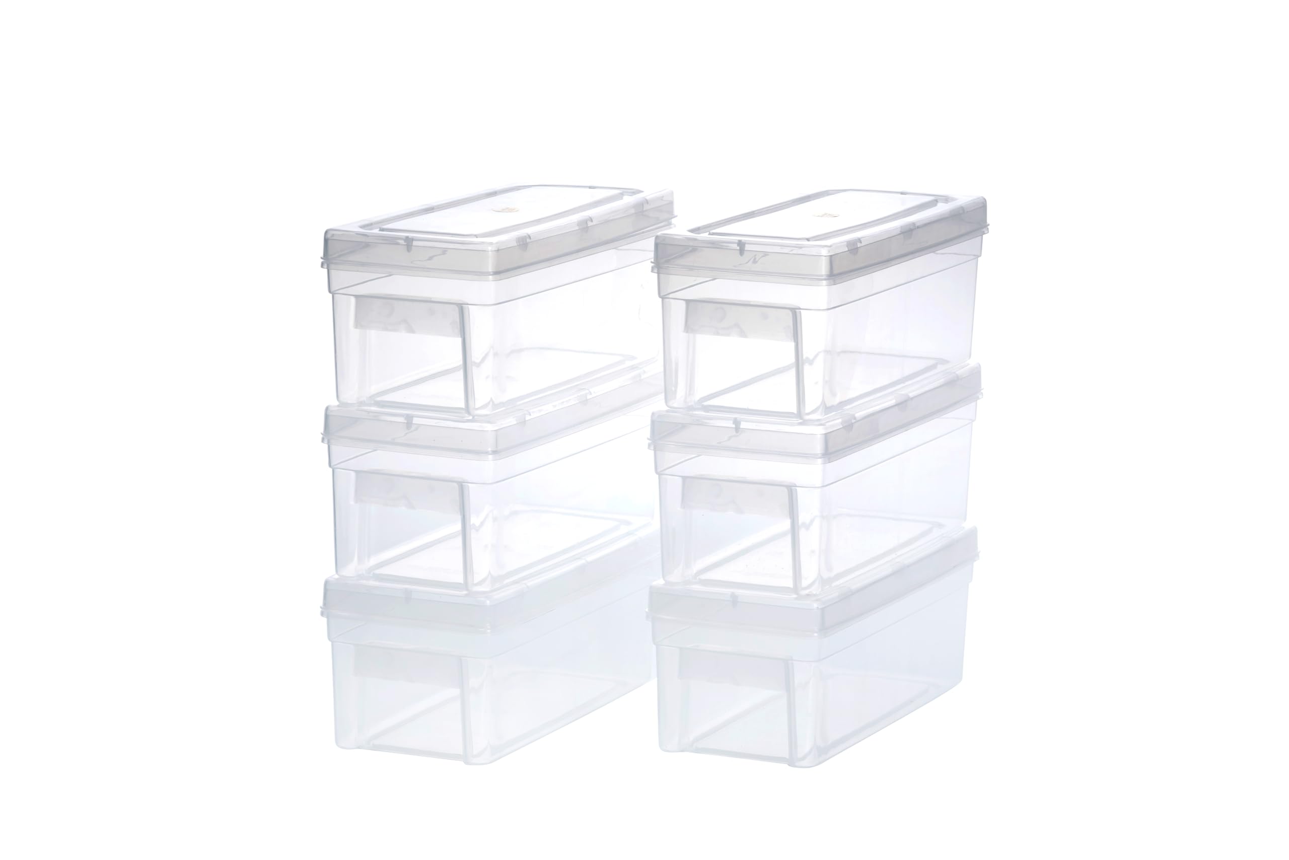 Chetan Plastic Storage Boxes, Transparent Containers, Medium Boxes With Lock System For Jewellery 25X9X10.5 Cm  Pack Of 6 (Size