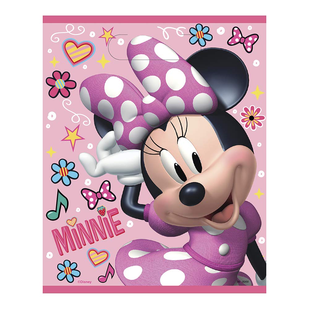 Unique Iconic Minnie Mouse Plastic Loot Bags - 11'' X 7.5'', 8 Pcs