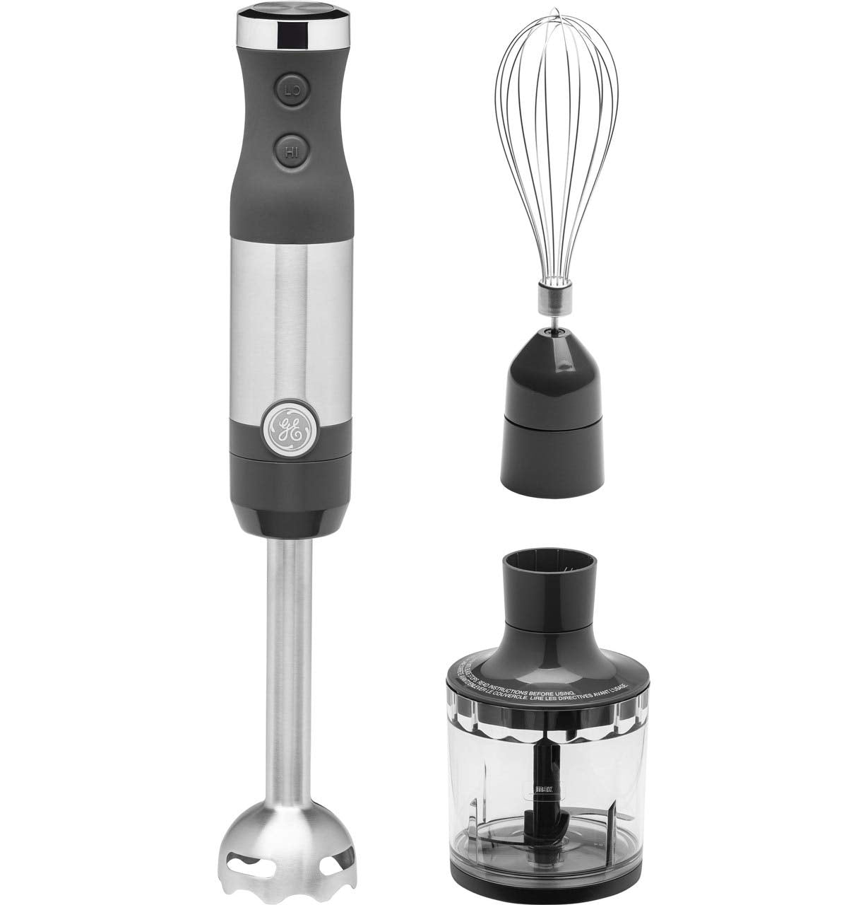 GE Immersion Blender | Handheld Blender for Shakes, Smoothies, Baby Food & More | Includes Whisk & Blending Jar | 2-Speed | Inte