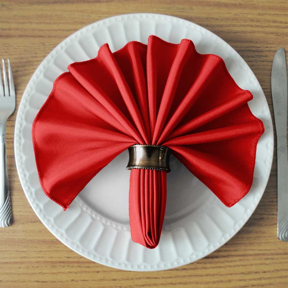 Tablelinensforless 17X17 Inch Cloth Napkin - 6 Pack (Red)