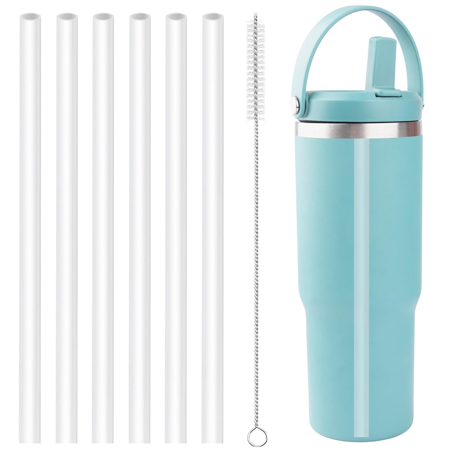 Bubrike Replacement Straws Compatible with Hydrapeak Nomad 32oz Tumbler Insulated Water Bottle6 BPA Free Straws And 1 Cleaning 