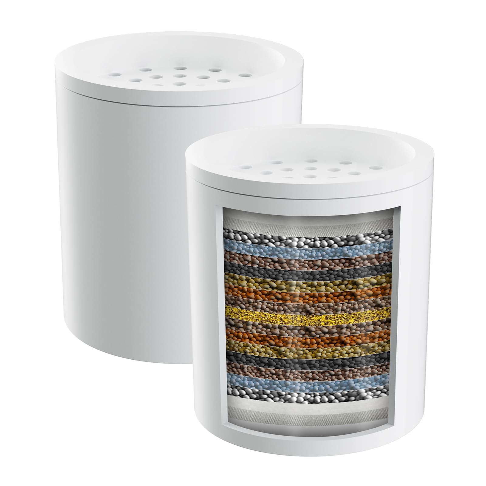 Hibbent 2 Pack Shower Filter Replacement Cartridges For Hard Water, High Output 20 Stage Shower Filter With Vitamin C To Remove