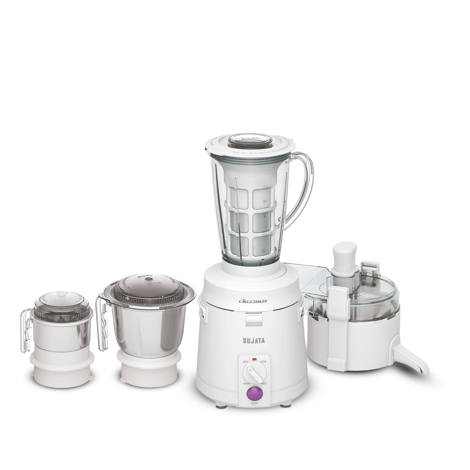 Sujata Multimix 900 Watts Mixer Grinder with Juicer | 22000 Rotations Per Min | 90 Minutes Continuous Running | 3 Versatile Jars