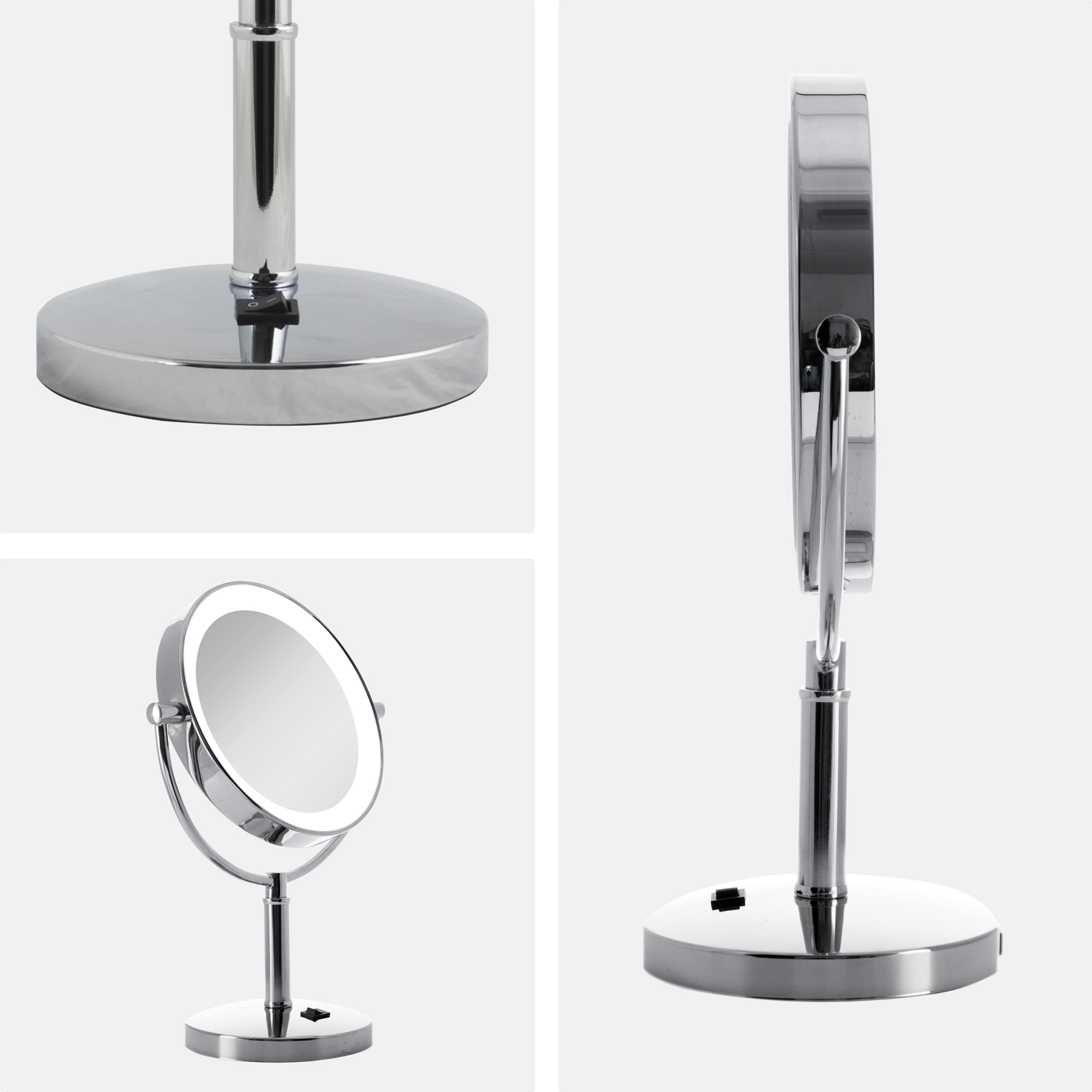 Zadro Laguna 11'' Makeup Mirror With Lights And Magnification Led Lighted Makeup Mirror With Magnification 10X/1 Or 5X/1X