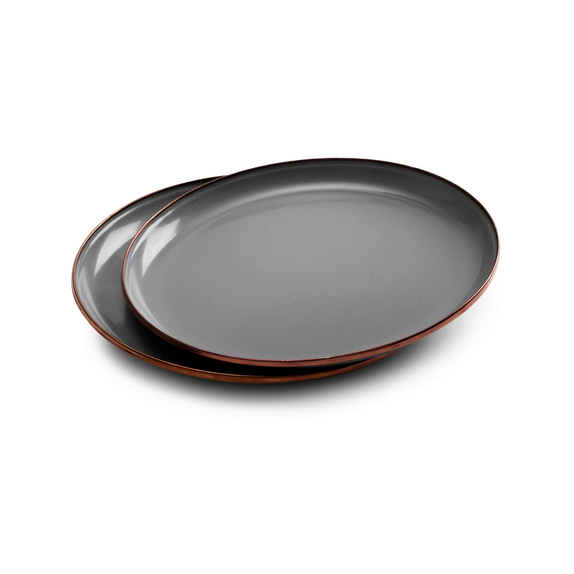 Barebones 8 Inch Salad Plate - Set Of 2 Salad Plates - Enamelware Plates - Durable Kitchen Or Camping Plate (Slate Gray)