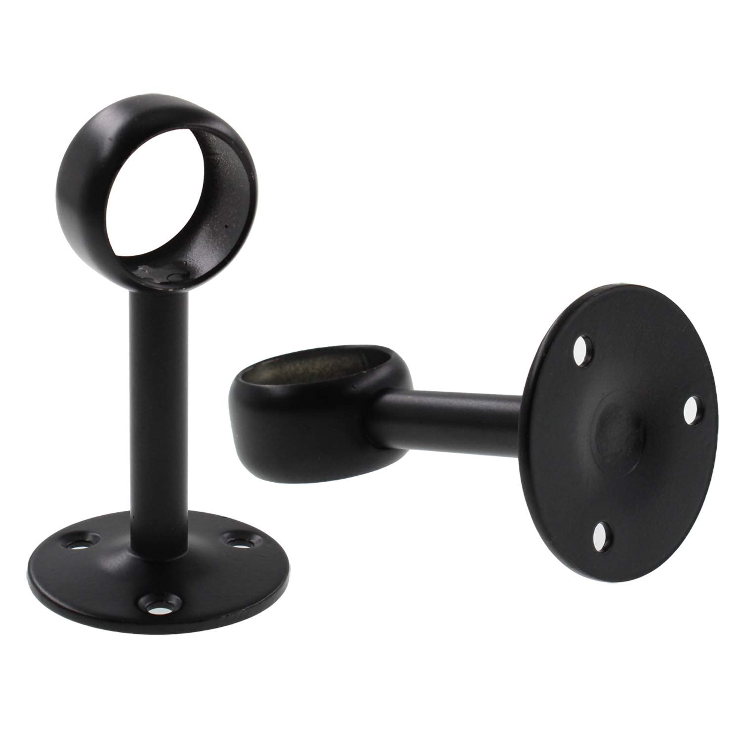 Shower Curtain Rod Holder Ceiling-Mount Brackets,Ulifestar Stainless Steel Closet Rod Holder Pipe Wardrobe Pole Holder Flange So