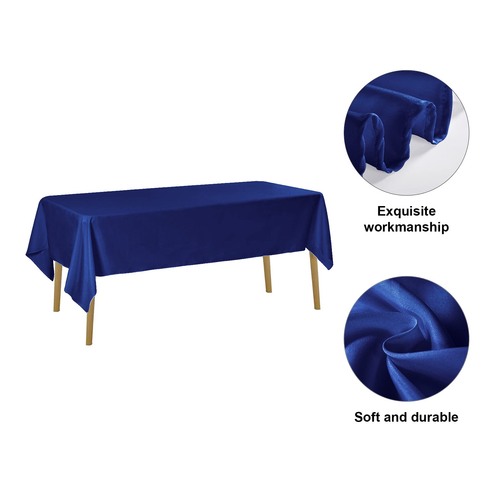 Rectangle Tablecloth - 90X156 Royal Blue Tablecloth - Stain And Wrinkle Resistant Washable Polyester Table Cloth, Decorative Fab