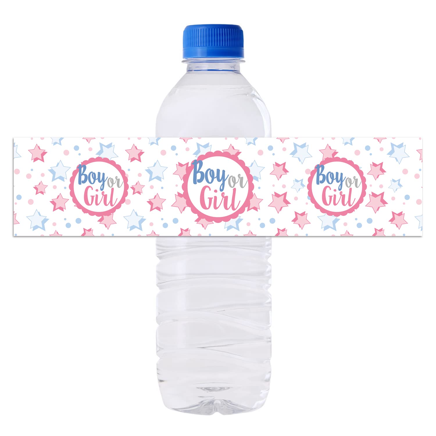 Boy Or Girl Baby Shower Party Water Bottle Labels, 24 Gender Reveal Water Bottle Labels, Waterproof Gender Reveal Stickers, Gend