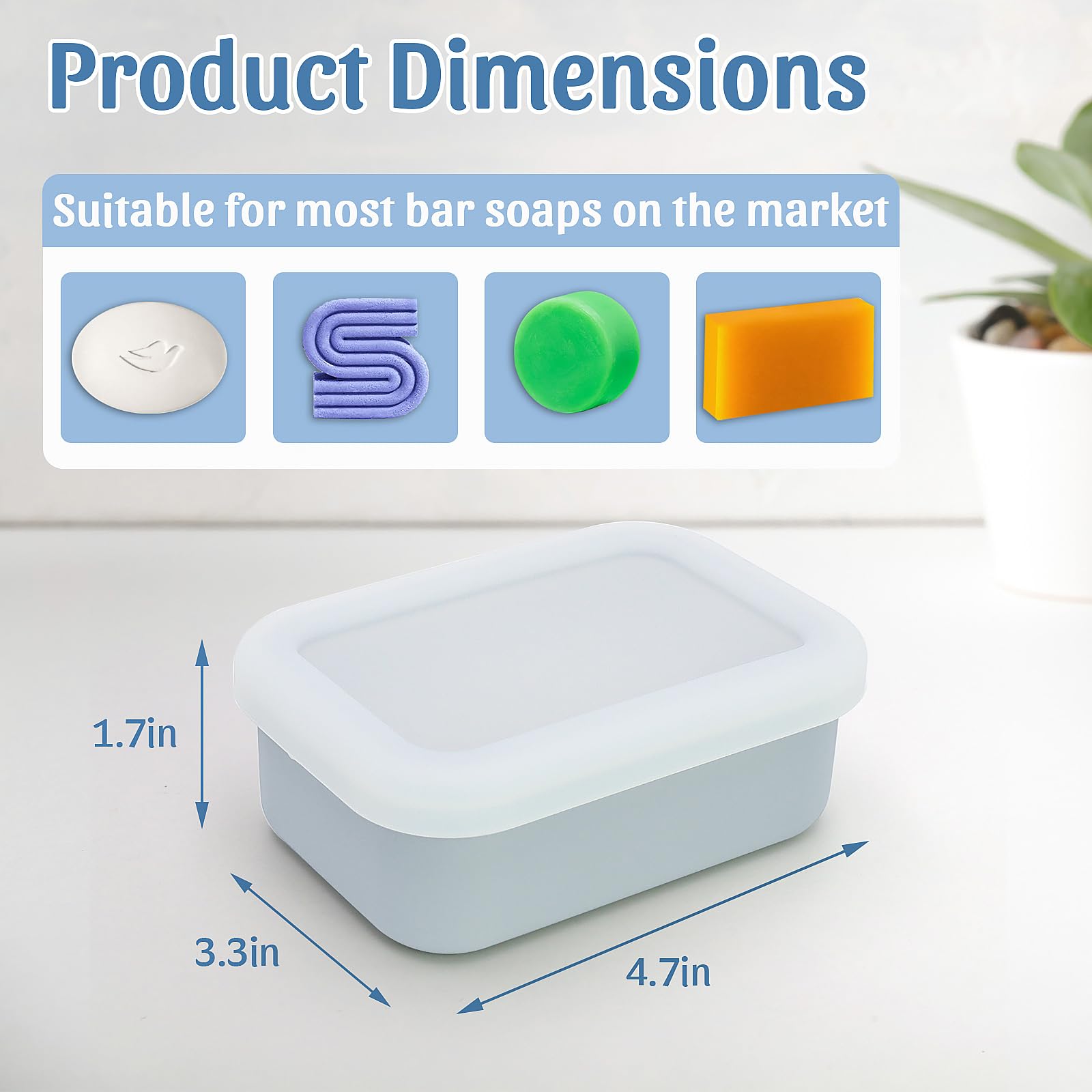 Ozner Enhanced Leak Proof Travel Soap Container, Silicone Travel Soap Case With Drainage Pad, Compact Travel Soap Dish, Shatterp