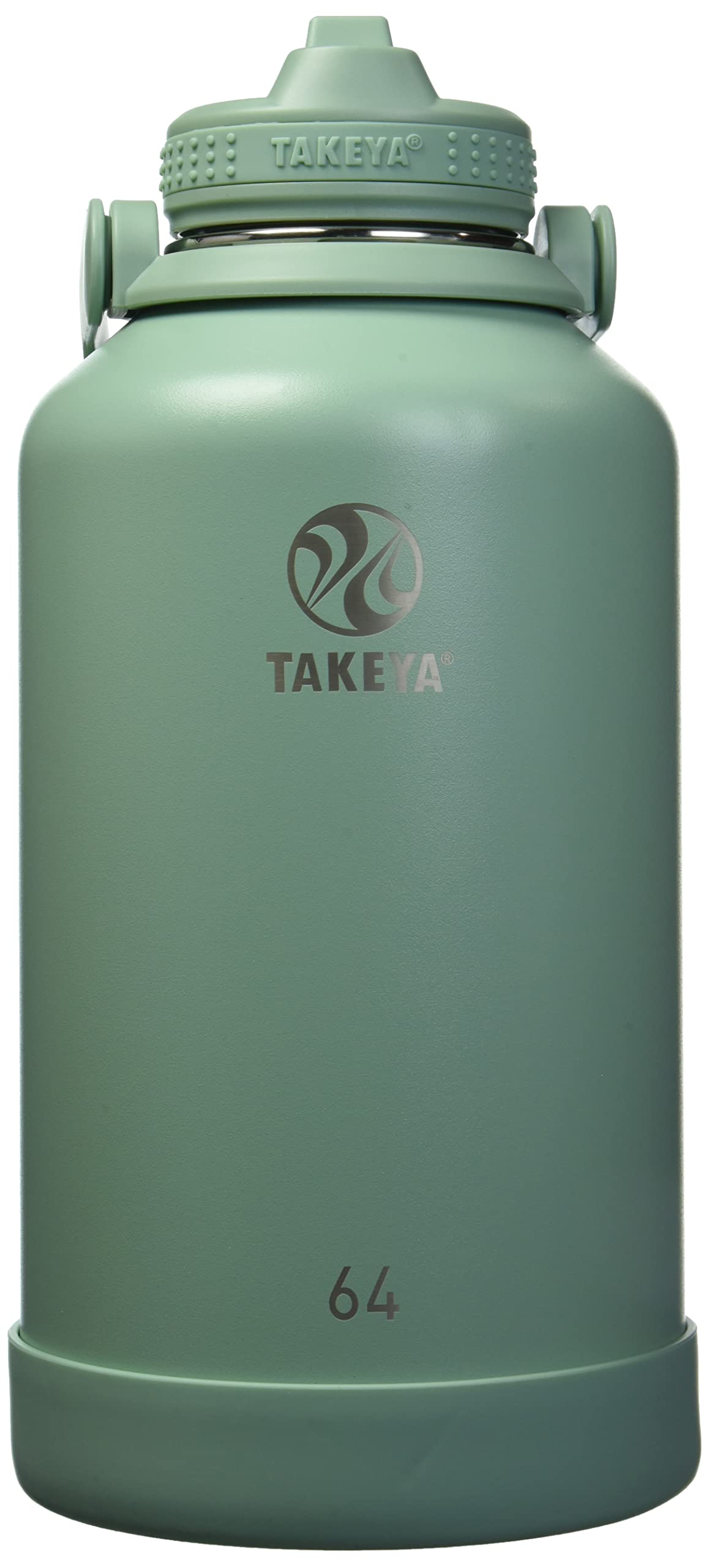 Takeya Actives 64 Oz Vacuum Insulated Stainless Steel Water Bottle With Straw Lid, Premium Quality, Cucumber
