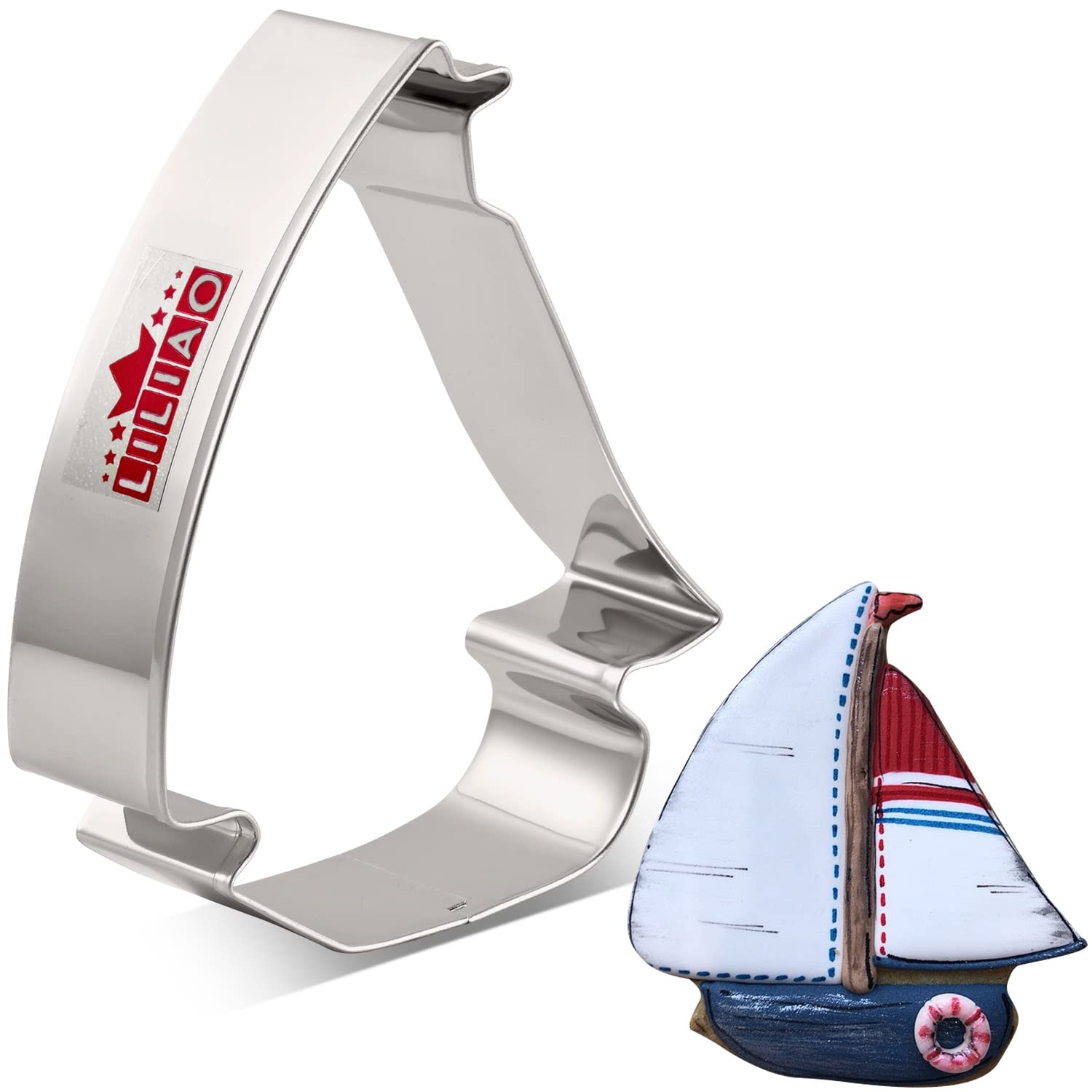 Liliao Nautical Sailboat Cookie Cutter, 3.7'', Biscuit Bread Sandwich Cutters, Stainless Steel