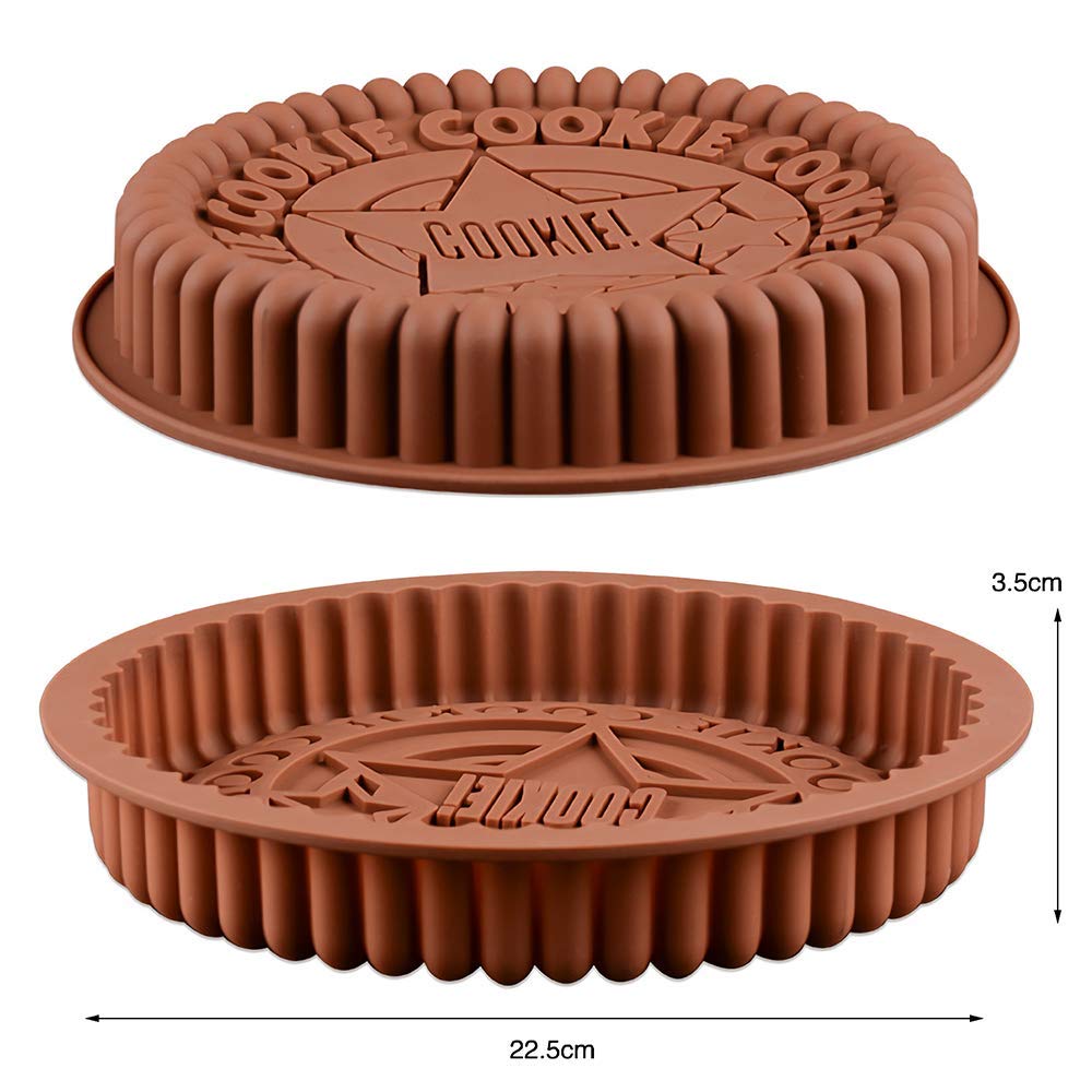 2Pcs Giant Sandwich Oreo Big Cookie Cake Pan 9 Inch Rock Star Bread Baking Silicone Mold (Set Of 2, Random Color)