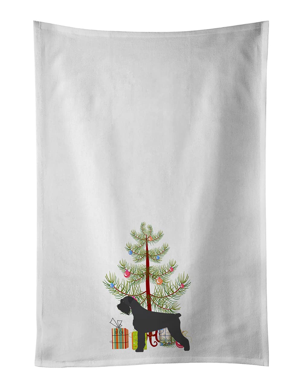 Giant Schnauzer Merry Christmas Tree White Kitchen Towel Set of 2