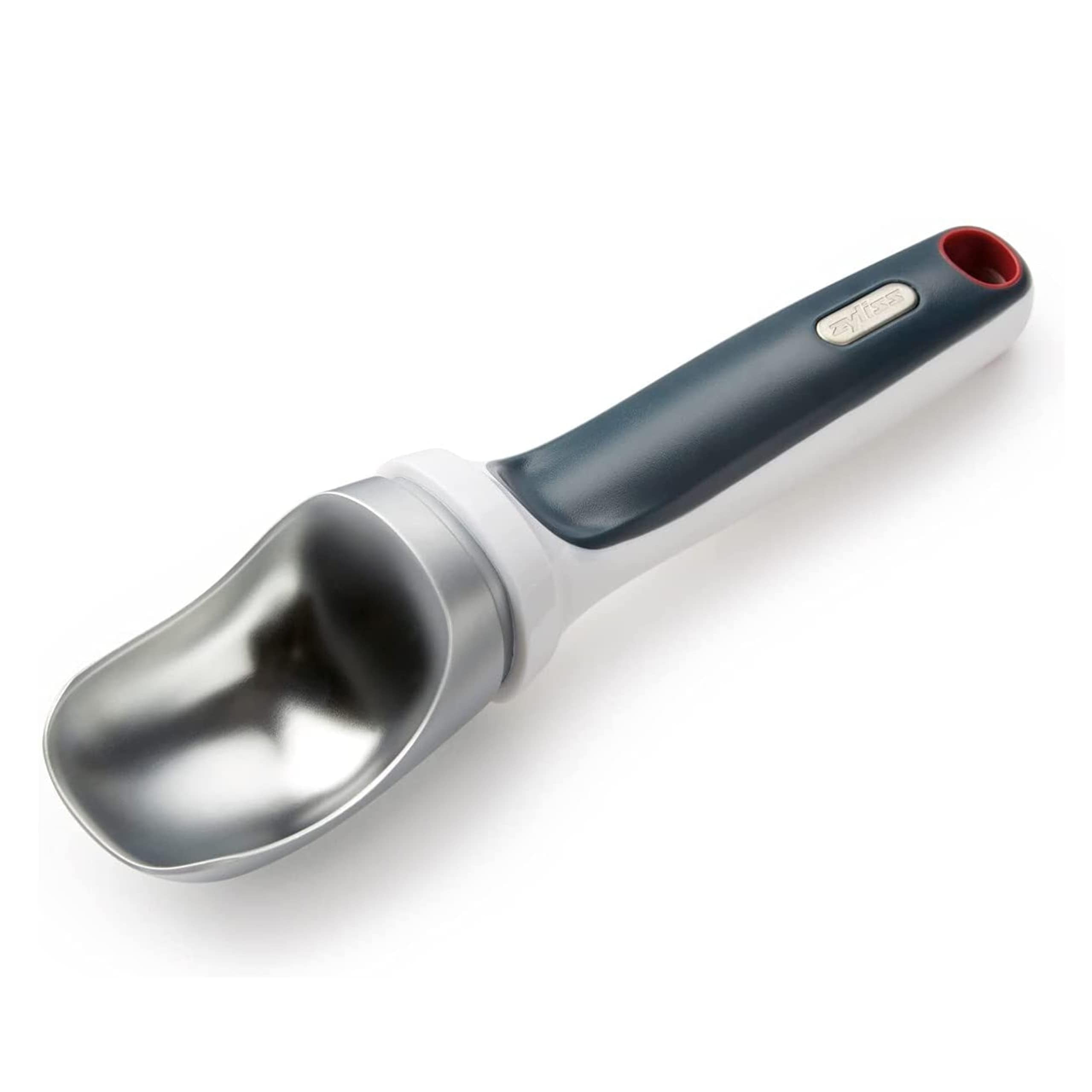 Zyliss Right Scoop Ice Cream Scoop - Ergonomic  Dishwasher-Safe Ice Cream Scooper Perfect for Gelato  Sorbet  Frozen Yogurt & More - Grey