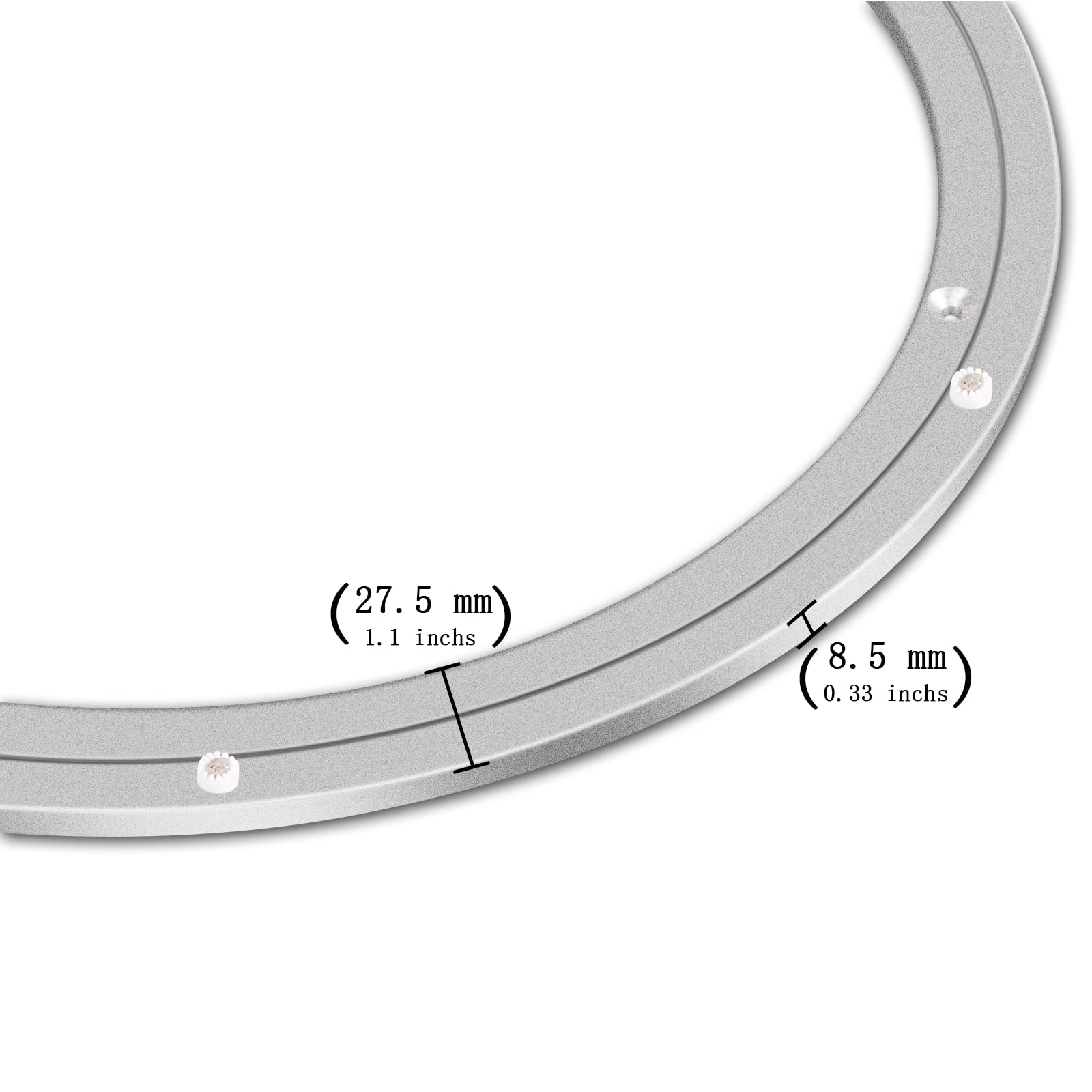 Lazy Susan Bearing Rotating Turntable Bearings Swivel Plate Hardware Aluminum Metal For Dining-Table And Workbench (12 Inchs)