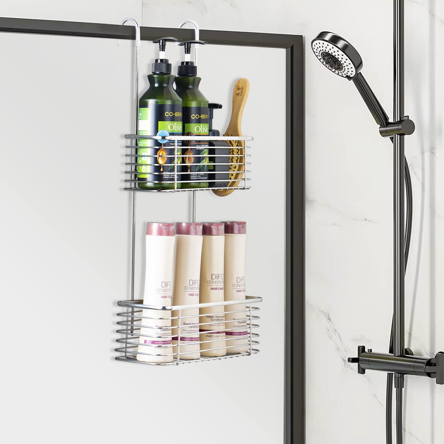Yqh Hanging Shower Rack, Bathroom Rack Storage Rack, Shampoo Bracket, The Back Hook Can Be Rotated, And Can Be Hung On The Fauce