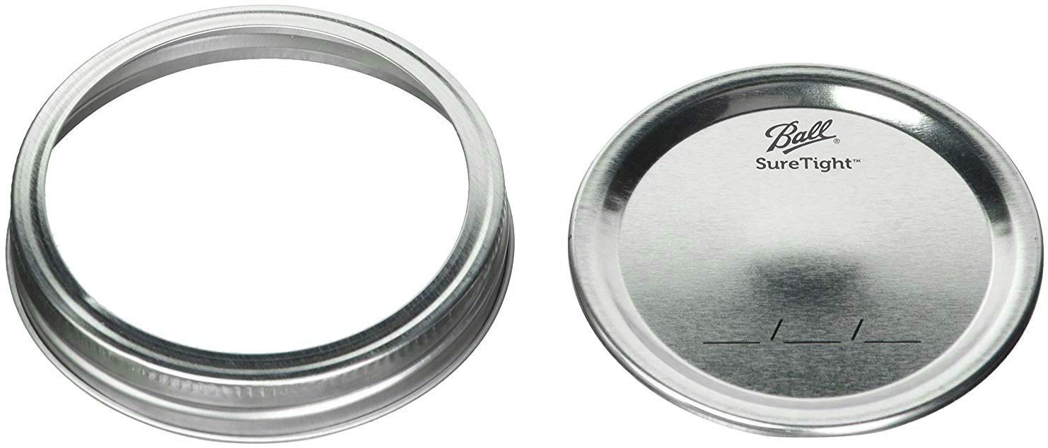 Ball Regular Mouth Lids With Bands Per Pack (2-Pack), 12 Count (Pack Of 2), Silver And Clear