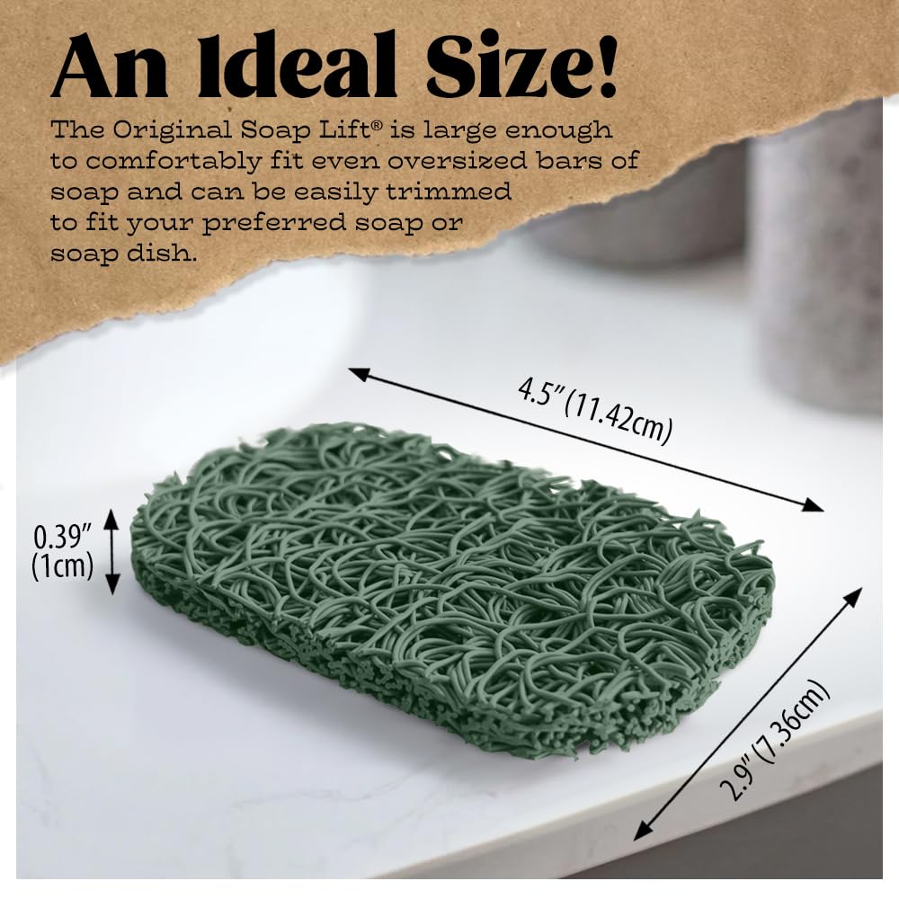 Soap Lift Soap Saver Set - Soap Dish For Shower, Spa, Bathroom Sink - Bar Soap Holder & Soap Tray For Shampoo Bar (2-Pack, Sage)