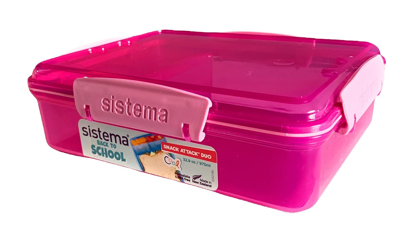 Assorted Colours, Lunch Box (975 Ml) : Sistema Lunch Snack Attack Duo, 975 Ml - Assorted
