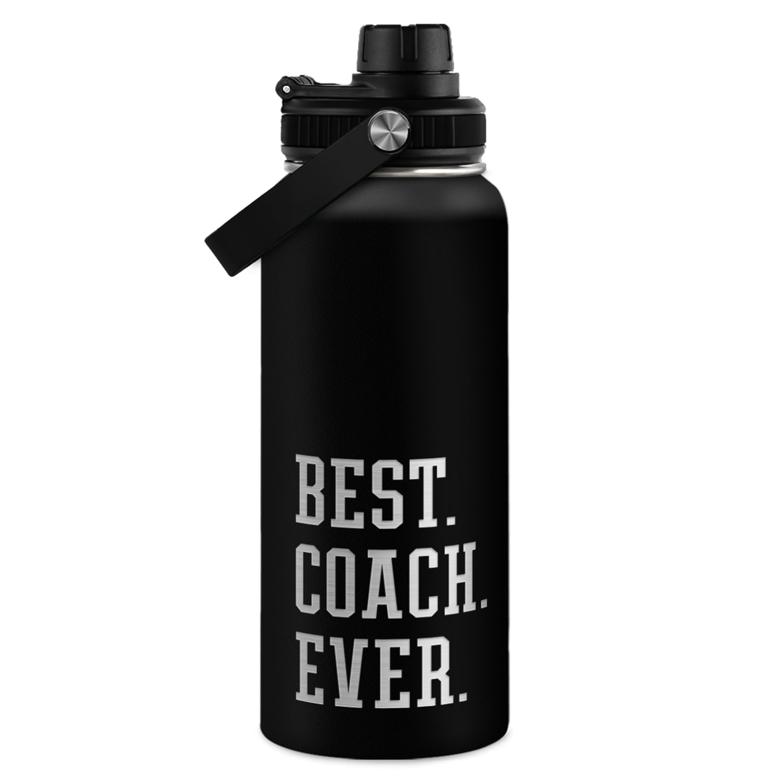 Sport Coach Insulated Engraved Stainless Steel Water Bottle 32oz, Best Coach Ever, Vacuum Chug Lid Travel Tumbler For Men Friend