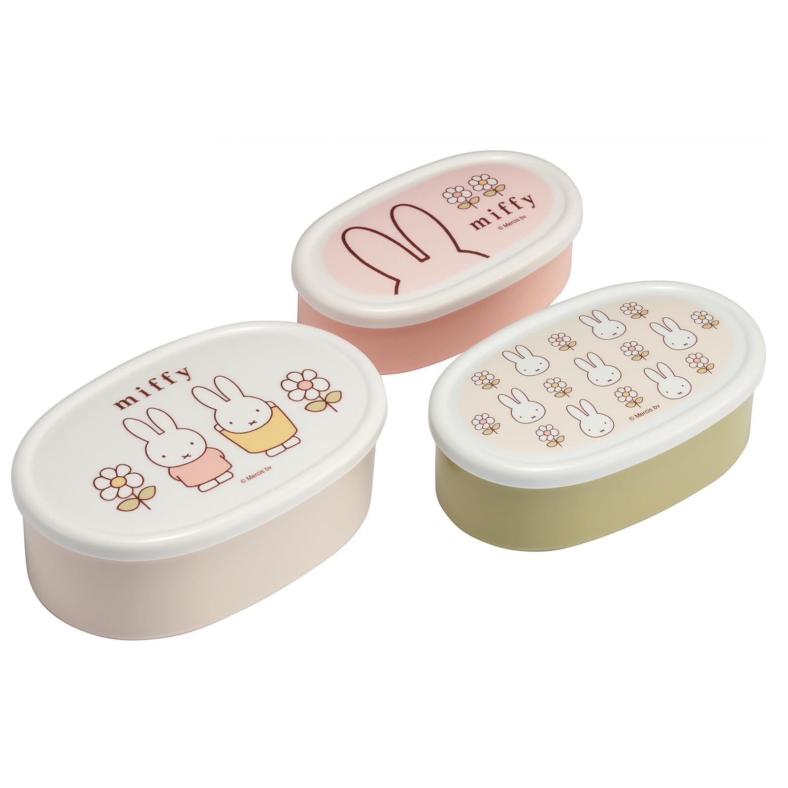 Skater Miffy Food Storage Container Set (3Piece)  Miffy Design Bento Box, Lunch & Snack Containers, Reusable Food Organizer