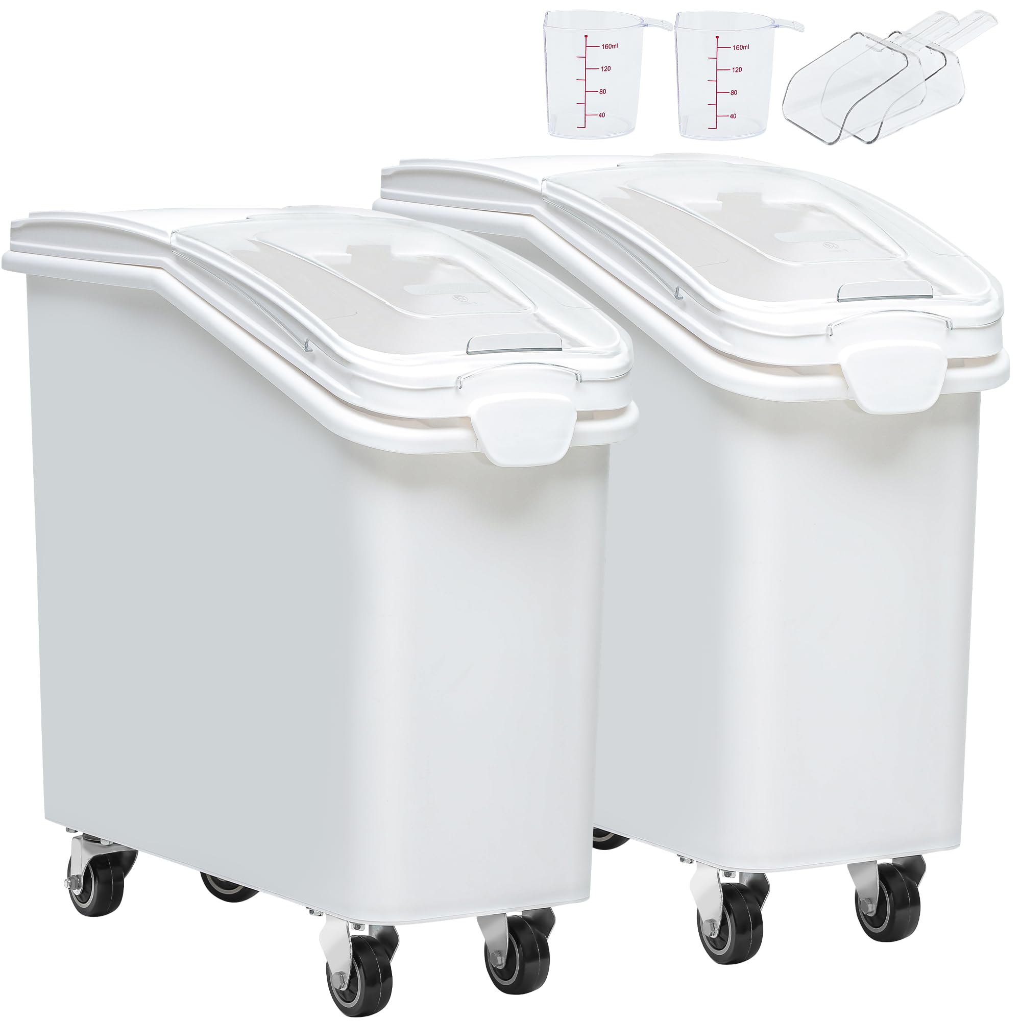 YITAHOME 21-Gallon Food Storage Container Bulk Flour Bin, Large Ingredient Storage Bin with Wheels, Measuring Cup & Scoop, for K