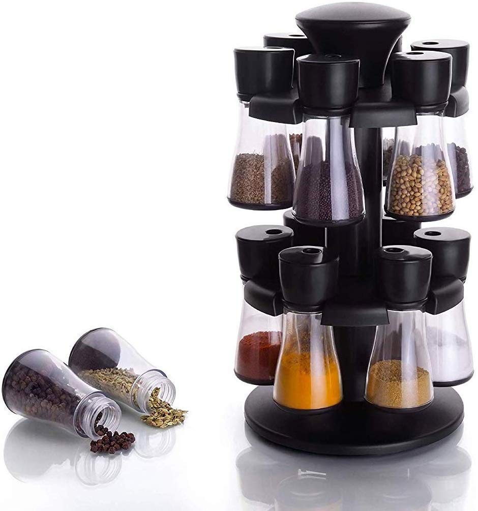 Bbd Kitchen Shop 12 In 1 Spice Rack Plastic Spice Rack Spice Storage Container Revolving Rack Container Rack Spice Set