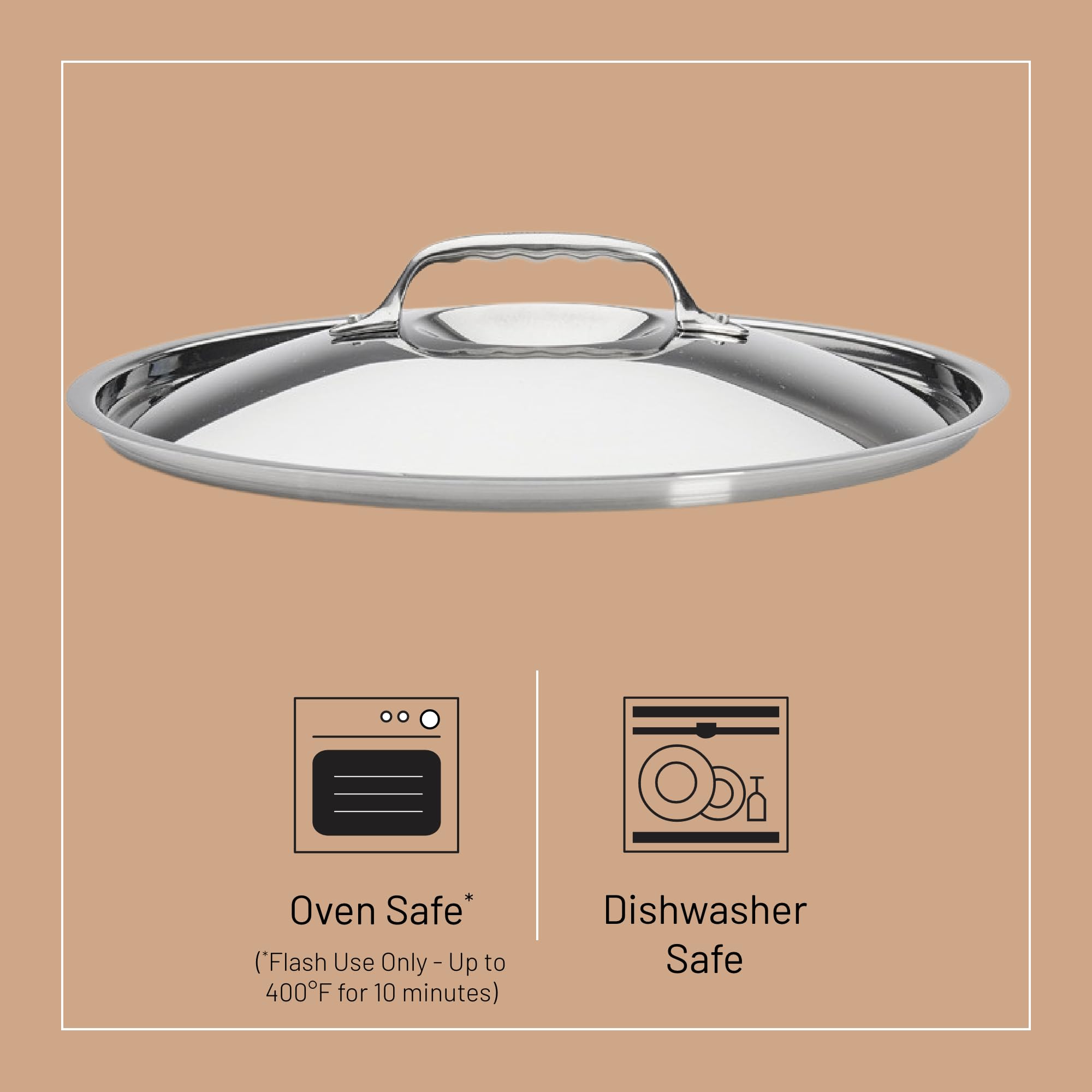 De Buyer Stainless Steel Lid, Polished - 11    - Compatible With 11'' Prima Matera Copper Or Affinity Stainless Steel Pan - Dish