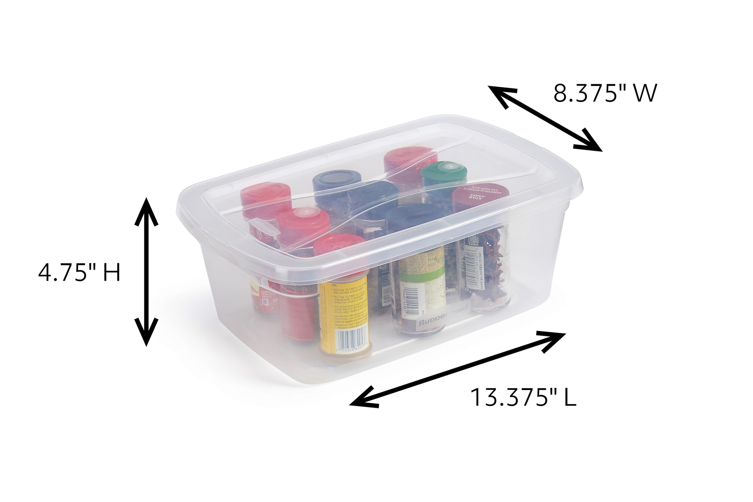Rubbermaid Cleverstore Clear 6 Qt, 12 Pack, Stackable Plastic Storage Containers With Durable Snapping Clear Lids, Visible Organ