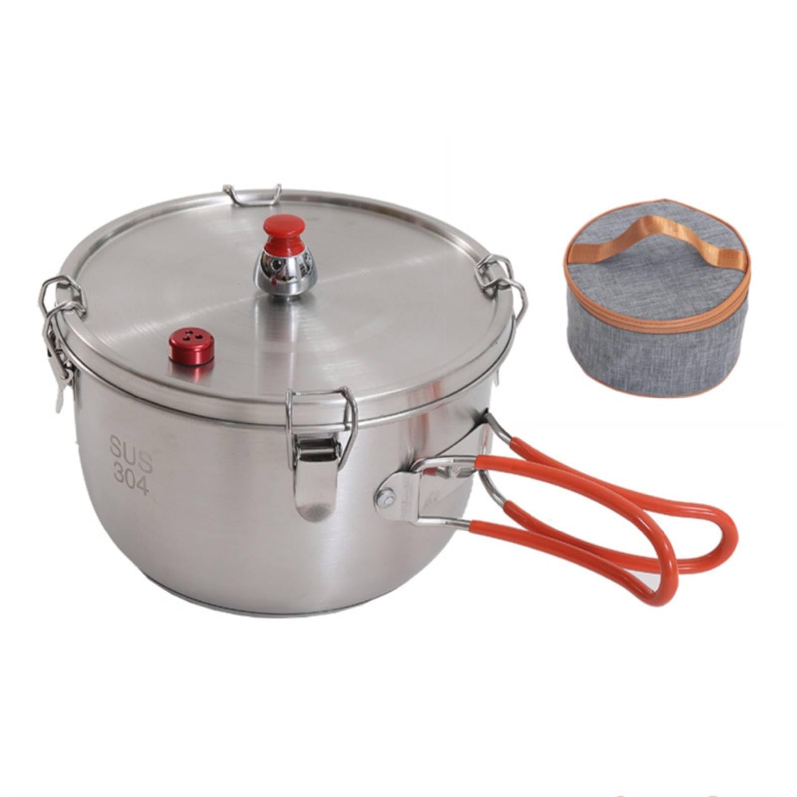 Heavenglow Foldable Handles Micro Pressure Cooker Locking Latches MicroPressure Cooking Pot Sealing Gasket Cookware Brushed Met