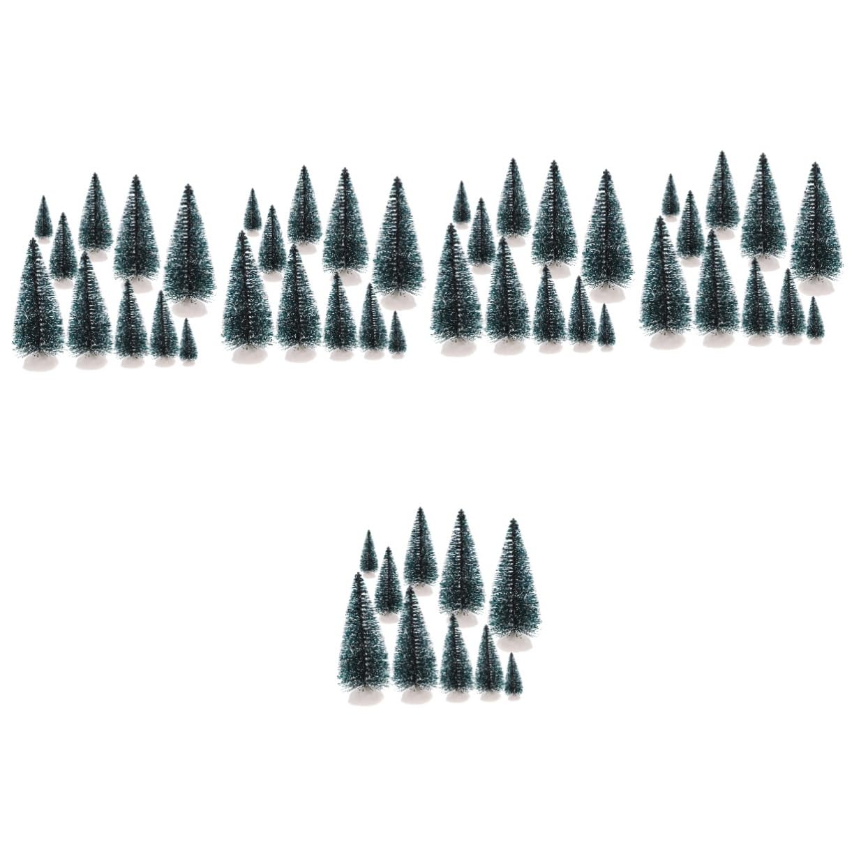 Cabilock 50pcs Miniature Christmas Tree Ornaments Artificial Xmas Tree Decoration for Tabletop Desk Home Decor for Festive Parti