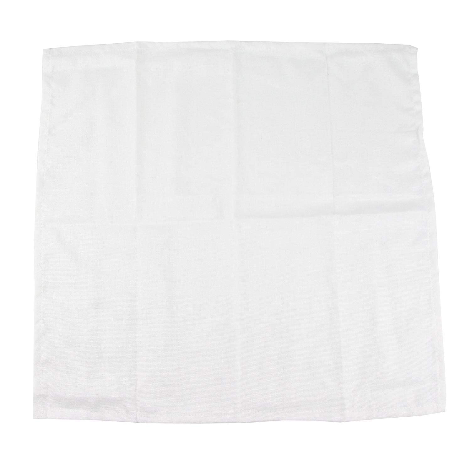 Infei Solid Color Cotton Linen Blended Thin Dinner Cloth Napkins - Set Of 12 (40 X 40 Cm) - For Events & Home Use (White)