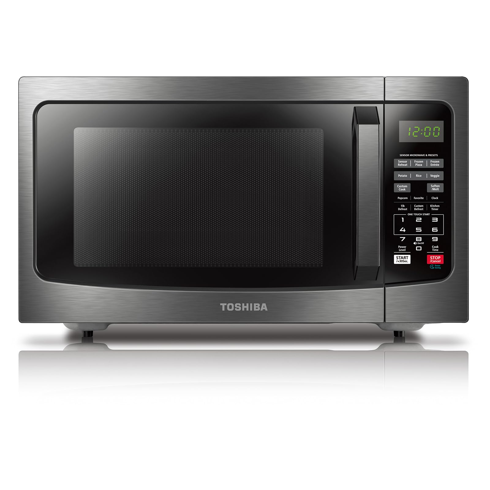TOSHIBA EM131A5C-BS Countertop Microwave Ovens 1.2 Cu Ft, 12.4 Removable Turntable Smart Humidity Sensor 12 Auto Menus Mute Func