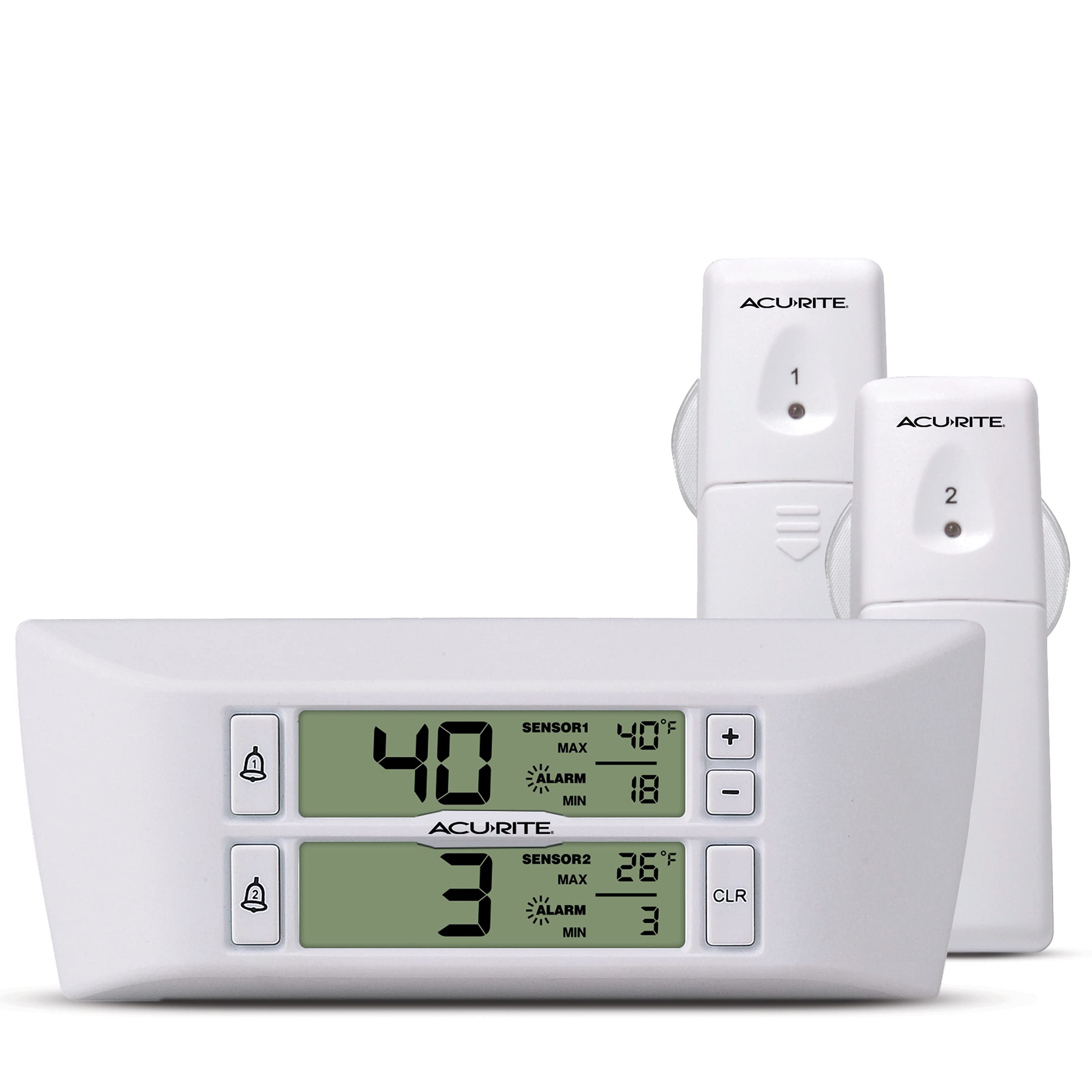 AcuRite Digital Wireless Fridge and Freezer Thermometer with Alarm and Max/Min Temperature for Home ,LCD Display, Restaurants (0