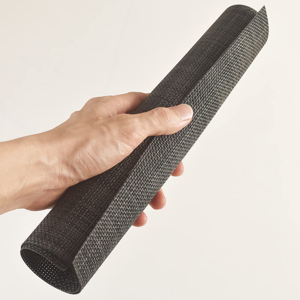 Homedge Pvc Placemat, 4 Pcs Of Non-Slip Heat Resistant Place Mats, Washable Vinyl Placemats, Set Of 4 -Black