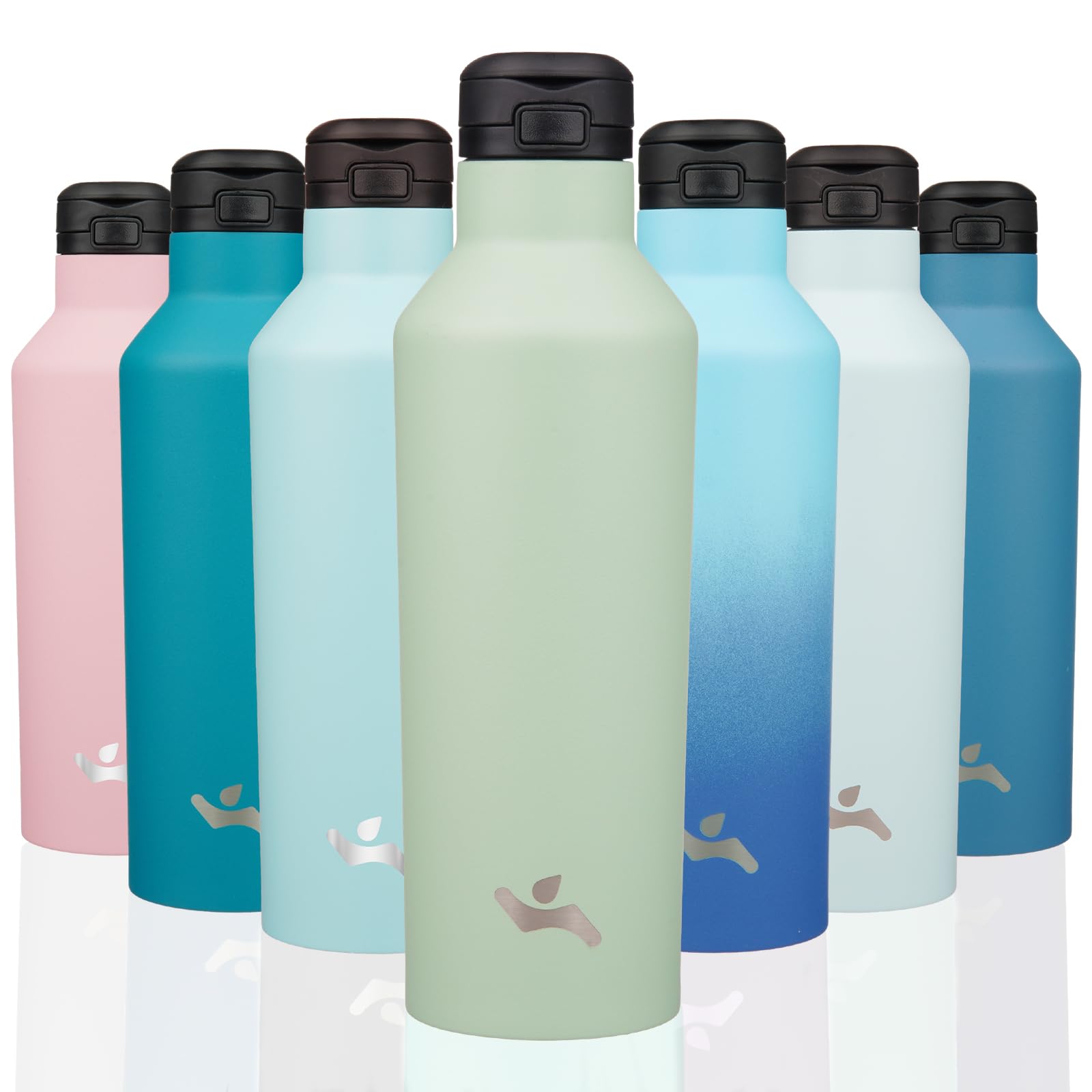 Insulated Water Bottle with Straw,25 OZ Double Wall Vacuum Stainless Steel Water Flask with 2 Lids,Macaroonn Green