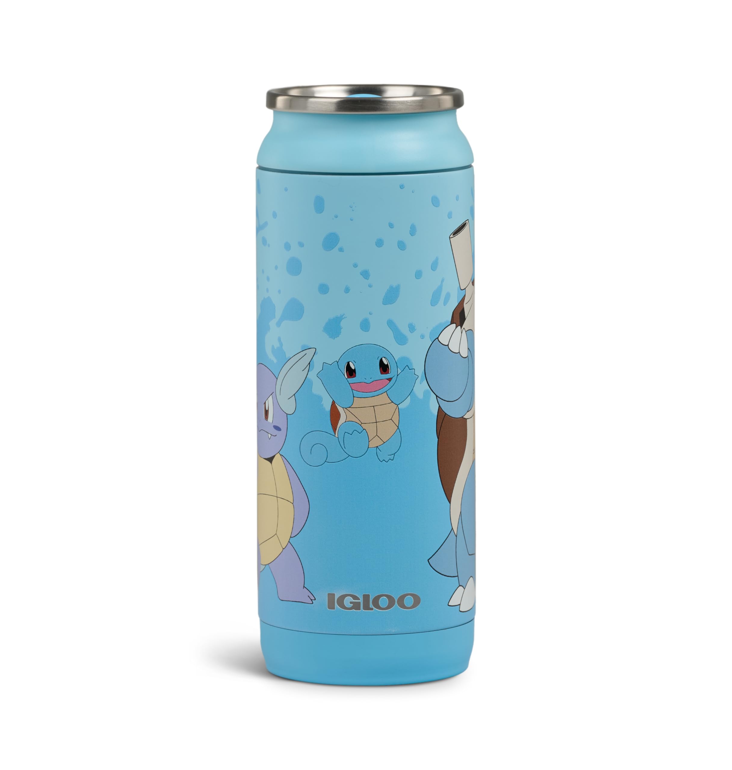 Igloo Pokmon Squirtle 16 Oz Stainless Steel Can Tumbler | Insulated Bottle | Squirtle Blue