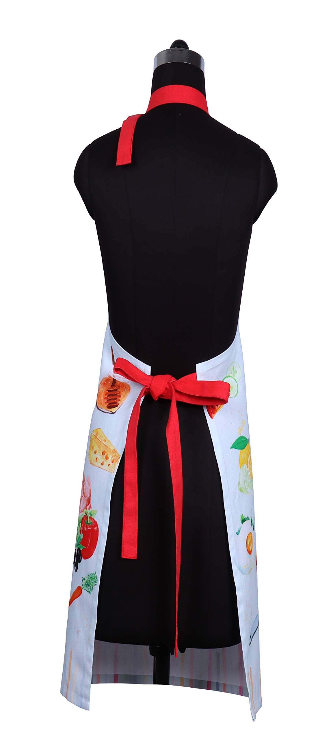 Amour Infini Aprons For Women Cotton Washable Breakfast Apron 27.5 X 33 Inches Adjustable Strap & Waist Ties For Baking Cooking