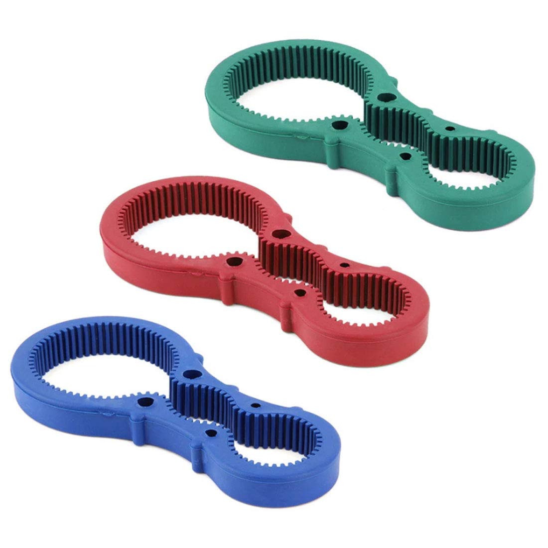 Parts Express 3-in-1 Silicone Jar Opener Tool - Easy Twist Cap Wrench, Multicolored (Red, Green, Blue)