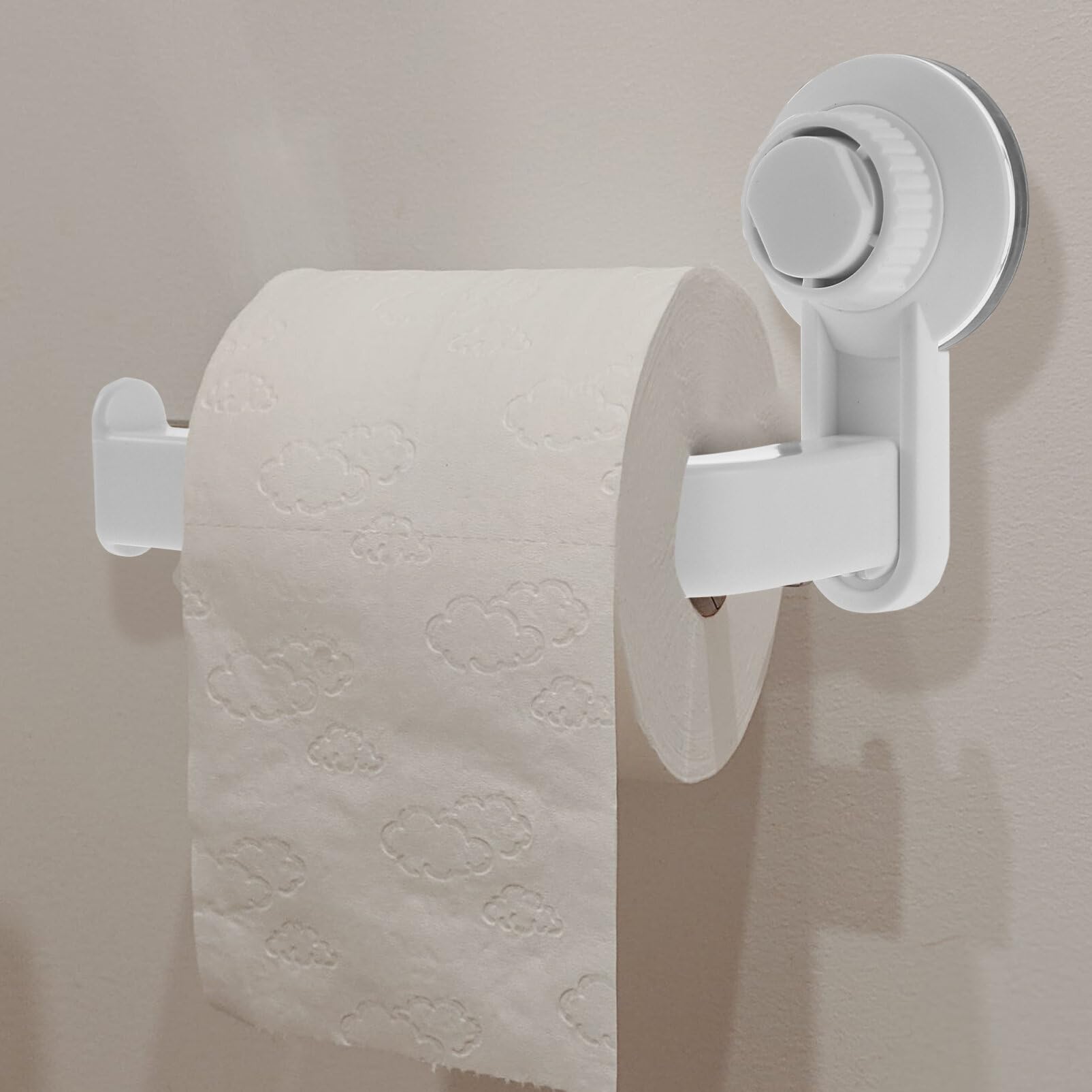Operitacx Metal Hangers Black Vacuum Suction Cup Toilet Paper Holder Drill Bathroom Tissue Paper Roll Holder Toilet Paper Hanger